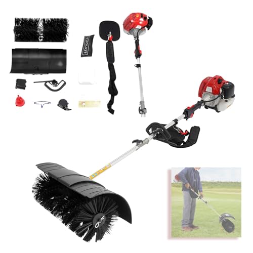 Image of Gas Handheld Sweeper, Lawn Mower,52cc 2.3HP 2-Stroke Gasoline Yard Sweeper with 20.47in Brush, Walk-Behind Lawn Mowers for Artificial Grass, Patio, Driveway, Sidewalk, Snow Broom for Quick Sweep
