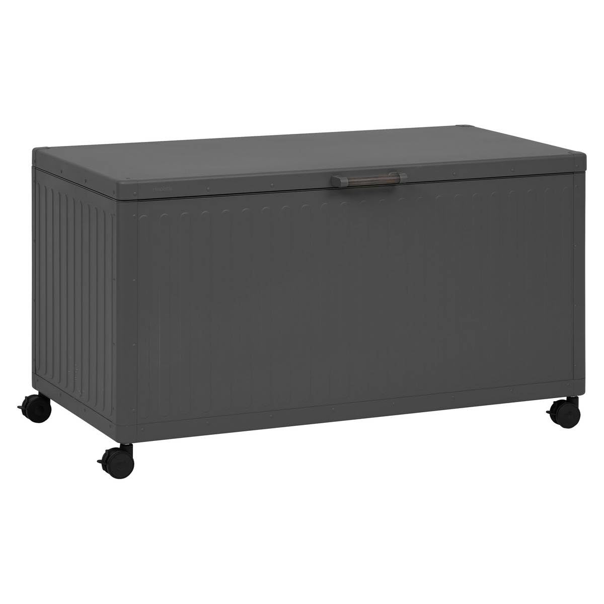 HESPERIDE - Coffre de Rangement Extérieur Edenio 670L Graphite - Structure Acier Galvanisé et Aluminium - Etanche et Mobile - Mobilier pour Jardin, Balcon, Terrasse