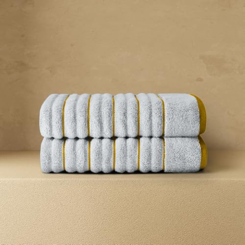 Image of Spaces Hand Towels | 100% Cotton | Spa & Gym Towel | Highly Absorbent & Super Soft | 2 Piece Set | Premium Hand Towel | 40 x 60 cm | Silver