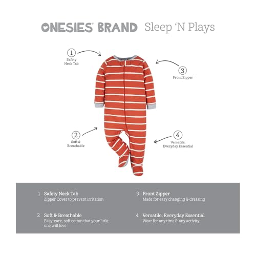 Image of ONESIES Brand Baby Boys Sleepers 4-Pack Footies and Toddler Set