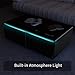 51in Smart Coffee Table with Built in Fridge, Living Room Table Bluetooth Sound and Wireless Charging, Type-C & USB Interface, Temperature Control, Modern Center Table with LED (Black)
