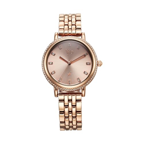 Image of Fastrack Vyb Enigma Rose Gold Dial Alloy Strap Watch for Women