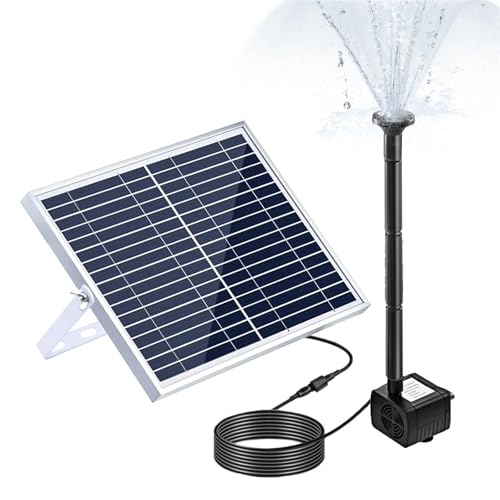 Kit de Fuentes de cascadas Bomba de fuente solar de 10 W con panel solar grande y 3 boquillas, para baño de pájaros, pecera, estanque pequeño, bomba de agua para jardín fuente de piscina al aire libre