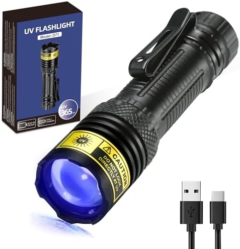 Torcia UV 365nm DARKDAWN - Ricaricabile USB-C, Per Macchie Urina Animali, Anti-Contraffazione - Foto 3