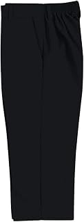 Boys Kids School Uniform Half Elastic Waist Pull Up Trousers Teflon Pants Two Side Pockets Flat Front (Age 2-12 Years)