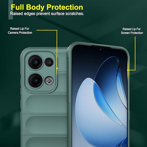 Image of Zapcase Back Case Cover for Oppo K13 Turbo 5G | Compatible for Oppo K13 Turbo 5G Back Cover | Liquid Silicon Magic Case with Camera Protection | Dark Green