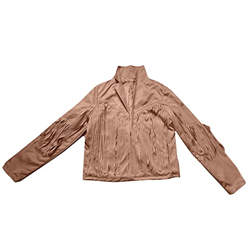 Denim Jacket Women Womens Short Party Cardigan Fashion Soild Jackets Fringe Long Sleeve Slim Tassel Lapel Coats Fashion Casual Cardigan Jackets for Women - Afbeelding 5