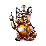 Dekanter, 300 ml, 3D-Whisky-Weinflaschen-Skulptur in Form einer lustigen Bulldogge...