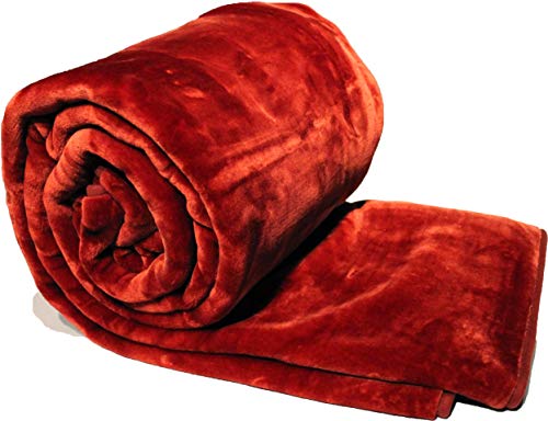 Solaron King Solid Burgundy Korean Mink Blanket #TOP17