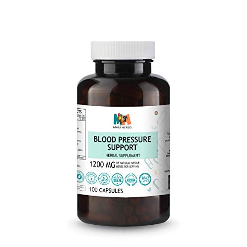 Blood Pressure Support Supplement - Natural Herbal Formula with Organic Hawthorn Berry, Holy Basil, Cat's Claw, Flaxseed, Chamomile & Ashwagandha Extract for Heart Health - 100 Capsules