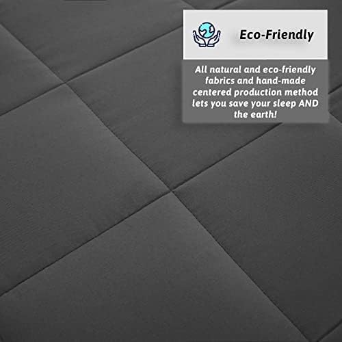 Beldora Luxury Weighted Blanket Anti-Allergy Anti-Bacterial Help Anxiety Autism Depression Stress Insomnia Mental Health Aid Sleep Therapy Adults, Kids, (Charcoal Grey, Large 150x200cm (6.8kg) 15lb)