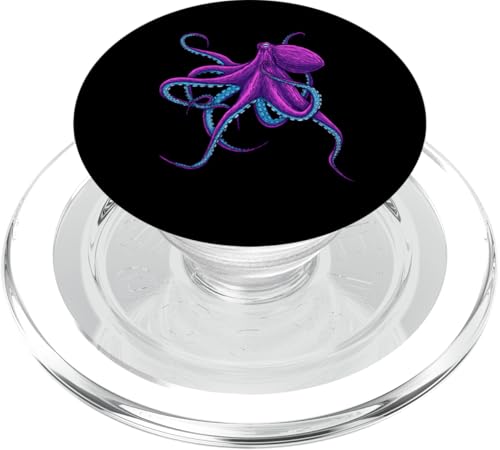 Octopus saftig lila lustig Tiefsee Kraken PopSockets PopGrip für MagSafe
