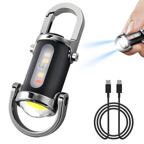 Mini Taschenlampe Schlüsselanhänger, 1200LM Superhelle LED Taschenlampe Schlüsselanhänger mit Kleine SchlüSselanhäNger, Kompakt Wasserdicht...