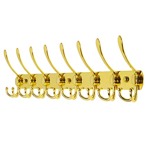 image for Dseap Coat Rack Wall Mount - 29.5” Long 8-Tri-Hooks Heavy Duty Coat 