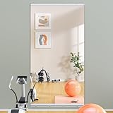 Hasipu Home Gym Mirror 63" L x 28" W - 1PC Large Full Body Mirror for Yoga, Wall-Mounted Mirrors for Fitness, Garage, Dance Studio, 0.16in Tempered Glass Frameless