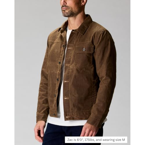 Image of Huckberry Flint and Tinder Men's Flannel-Lined Waxed Trucker Jacket