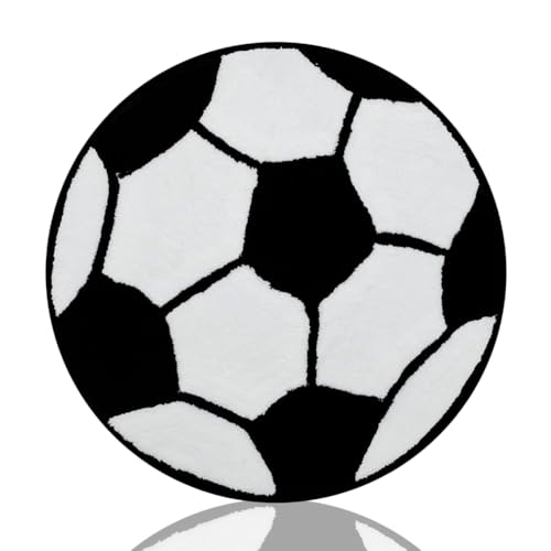 JynxtoyZeal Tapis de Football Rond, Rond Football Tapis, Doux Et Antidérapant, pour Chambre d'enfants Salon Chambre Chambre（60× 60cm）