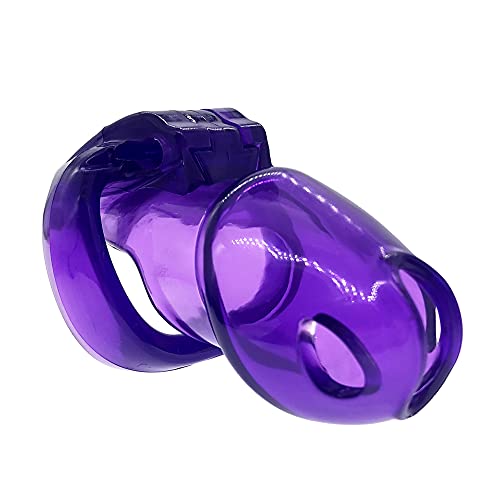 Image of HT-V4 Chastity Cage for Men | 5 Adjustable Wide Rings & 6 Colors | Beginner-Friendly | Adult Sex Toy with Sizing Guide (Purple, Standard)