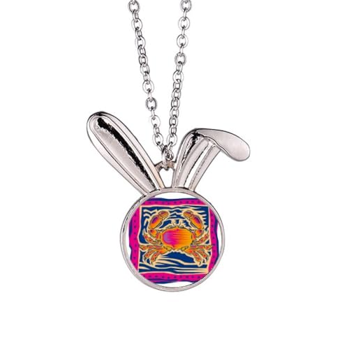 Collier lapin Cancer aux détails mexicains ciselés à la main
