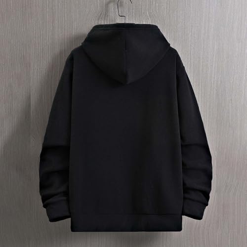 Fleece Hoodie Men Hooded Long Sleeve Shirts with Pocket Mens Trendy Solid Sweatshirts Hoodie Casual Fall Pullover4
