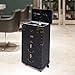 Rolling Lockable Makeup Train Case, Hairdressing Trolley Travel Organizer Tool Box Stylist Beauty Salon Cosmetic Luggage with Hair Dryer Holder for Barber Stores Hairdressing Colleges Homes