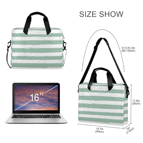 Maletín cruzado para laptop 15.6 pulg blanco-verde miniatura 4