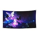 Fondo con estampado de mariposas nocturnas, pancarta de fiesta de...