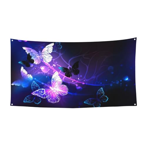 Fondo con estampado de mariposas nocturnas, pancarta de fiesta de Halloween, decoración de patio al aire libre para valla, porche, jardín, decoración colgante de vacaciones