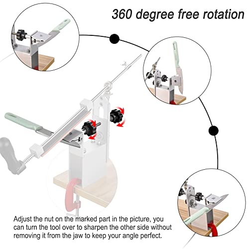 Negovori Knife Sharpener,Professional Stainless Fixed Angle Sharpener,With 6 Plastic Base Whetstones, 360° Flip Rotation Fixed Angle Kitchen Chef Knife Sharpener Knife Sharpening Kit #TOP2