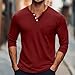 Dovford Mens 3/4 Sleeve Tee Shirts Casual Fashion Button Henley Shirt Lightweight Cotton Soft T-Shirt with Pocket Basic Solid