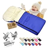 Chancelière d'hiver universelle en laine d'agneau, s'adapte aux siège bébé, poussette, buggy et traîneau.