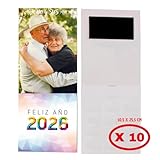 Calendario 2026 Personalizado con Imagen/Logo con Imán. Calendario Magnético con Faldilla. Incluye Festivos y Santoral. Packs de 1,5,10,20. Regalo para Clientes, Empresas (10 unidades, 10x15)