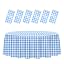 Light Blue Gingham Tablecloth Round