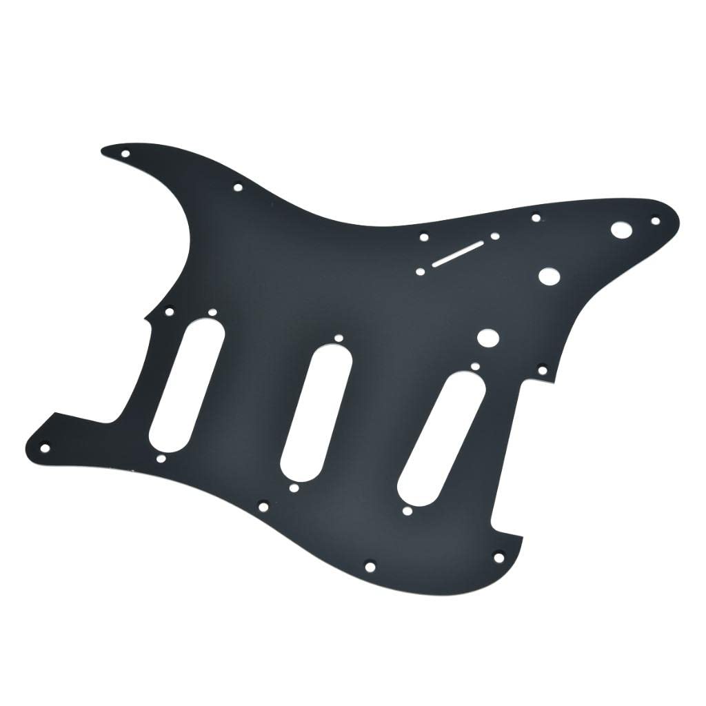 Dopro 11 Hole Matte Aluminum Strat SSS Pickguard Metal Anodized ST Pick Guard Scratch Plate for USA/Mexico ST/Strat Matte Black - Image 4