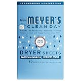Mrs. Meyer, fogli per asciugatrice, ammorbidente, riduce l'elettricità statica, formula cruelty free infusa con oli essenziali, profumo di acqua piovana, 80 pezzi