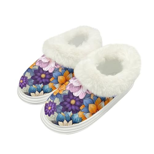GIFTPUZZ Slippers for Women's and Men's Casual House Shoes with Fuzzy Slip-on Sole Gifts for Wife Mother Size 5.5-12.5