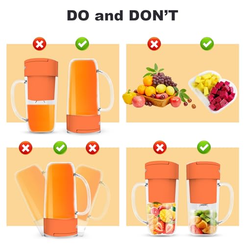 Image of Portable Blender, 10 oz Mini Personal Blender for Smoothies, Fruits, and Veggies with Rechargeable USB, Easy to Clean suitable for Traveling or Camping