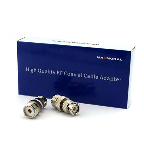 Maxmoral 2-Pack BNC to SO-239 Adapter UHF Female to BNC Male Coax Cable Adapter