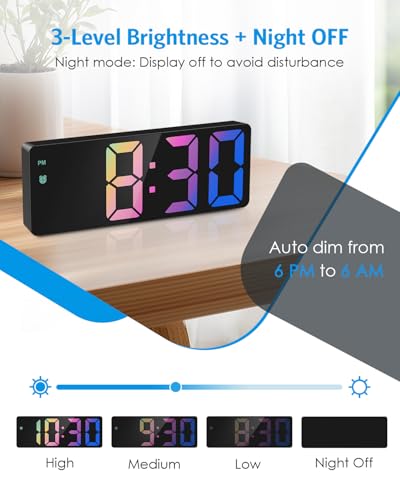 Image of AMIR Upgraded Digital Alarm Clocks for Bedrooms, LED Digital Clock with Dual Power Supply, 12 /24H, Dimmable,DST,Snooze,Desk Clock for Home Office School
