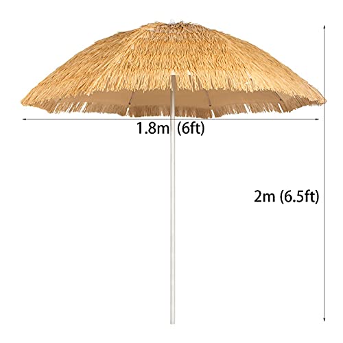 Sombrilla hawaiana de playa para crear sombra tropical en su piscina 5