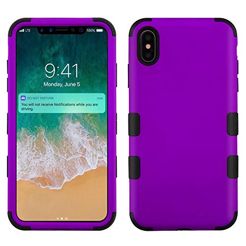 Mybat Apple-iPhone Xs Max Rubberized Grape/Black TUFF Hybrid Phone Protector Cover [Military-Grade Certified]