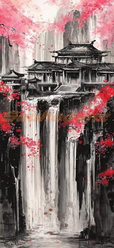 Peinture Diamant Cascade Géante pour Salon - Kit Diamond Painting Adulte 90x180 cm DIY