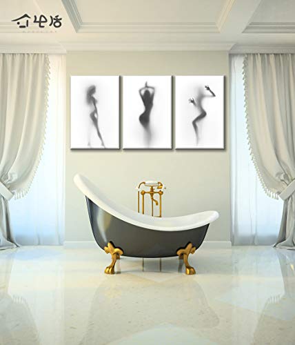 Bathroom Wall Decor Sexy Nude Woman 3 Piece Canvas Art Modern Abstract Artwork Painting For Home Bedroom Decoration #TOP6