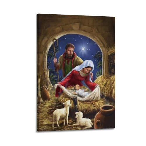 Toile Nativité Jésus peinture à l'huile pour créer un cocon spirituel dans votre chambre