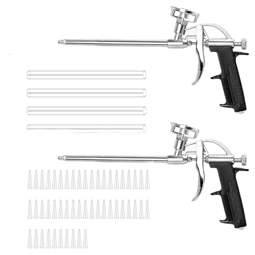 3 Stück PU Schaumpistole: PRITOK Pistolenschaum, Bauschaum Pistole aus Metall, Profi-Dosierpistole mit Ergonomischem Kunststoffgriff für Heimwerker und Profi zum Abdichten Füllen Abdichten
