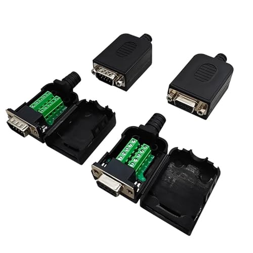 Conectores DB9 RS232 dorados de alta conductividad con terminales D-Sub de 9 pines en pack de 10