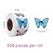 500 Sheets Colorful Butterfly Stickers Roll Fun Colorful Butterfly Flowers 1 Inch Cut Self-Adhesive Gift Round Seal Label Stickers for Kids Teens Scrapbook Envelopes Water Bottles