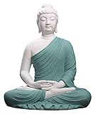 Buddha Ornaments, Meditating Ceramic Buddha Statue, Buddha Serene Decorative Sitting Figurine Zen Sc