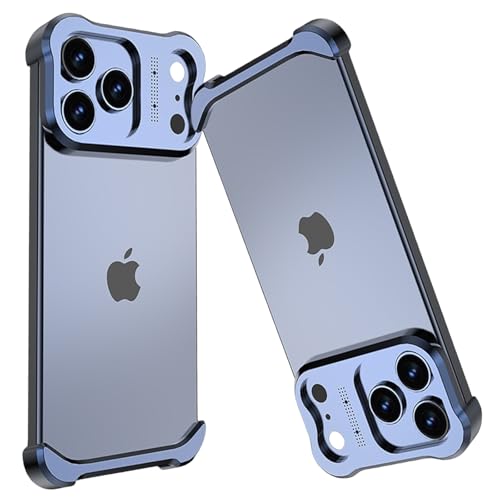 Coque de protection minimaliste iPhone 17 Pro protection antichoc des angles sans cadre bleu