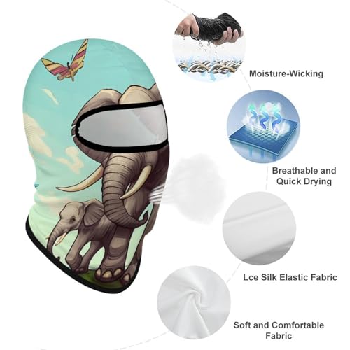 Balaclava para Hombre, Máscara de Esquí Elefantes, Máscara Facial de Invierno para Ciclismo miniatura 3